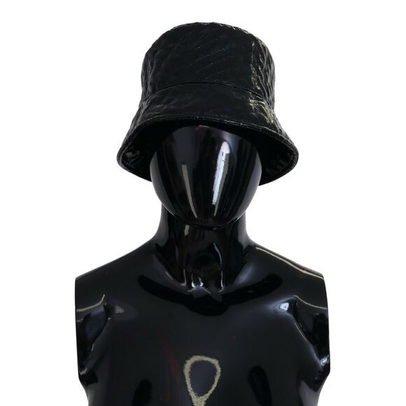 Dolce & Gabbana Patent Leather Bucket Hat Black Women Black Hats